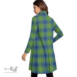 Scottish Johnston Ancient Tartan Womens High Neck Dress Tartan Plaid Dress