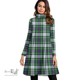 Scottish MacKenzie Dress Modern Tartan Womens High Neck Dress Tartan Plaid Dress