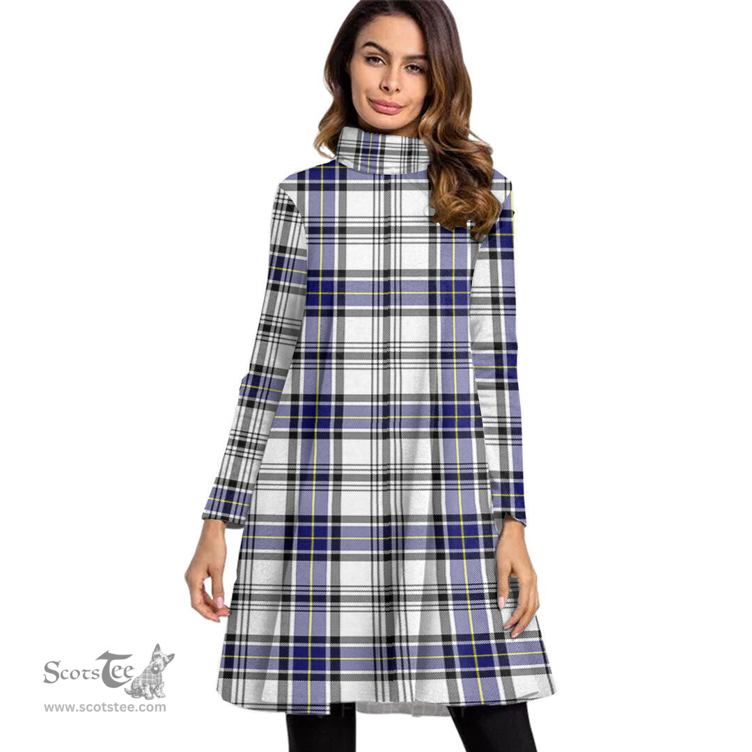 Scottish Hannay Modern Tartan Womens High Neck Dress Tartan Plaid Dress