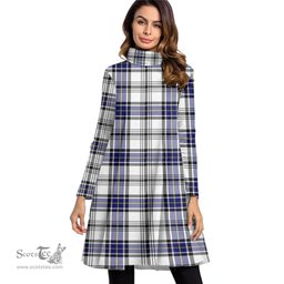 Scottish Hannay Modern Tartan Womens High Neck Dress Tartan Plaid Dress