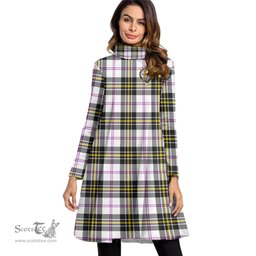 Scottish MacPherson Dress Modern Clan Tartan Crest Womens High Neck Dress Tartan Plaid Dress