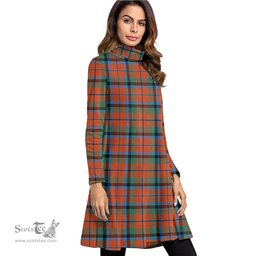 Scottish MacNaughton Ancient Tartan Womens High Neck Dress Tartan Plaid Dress