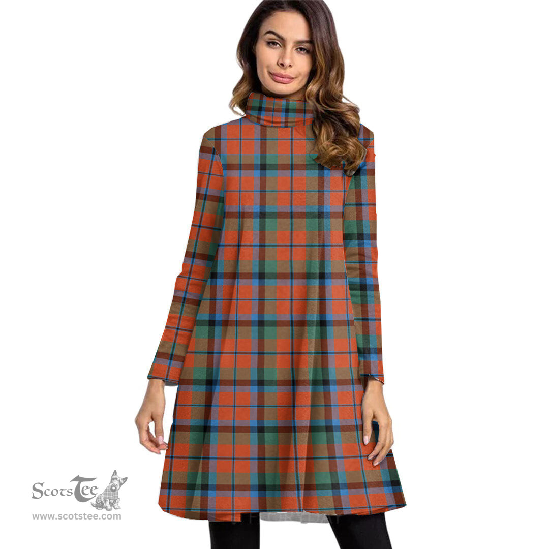 Scottish MacNaughton Ancient Tartan Womens High Neck Dress Tartan Plaid Dress