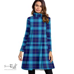 Scottish McKerrell Tartan Womens High Neck Dress Tartan Plaid Dress