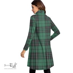 Scottish MacLean Hunting Ancient Tartan Womens High Neck Dress Tartan Plaid Dress