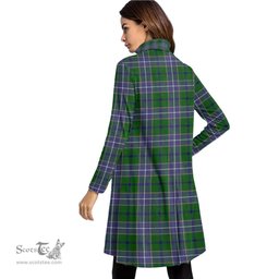 Scottish Wishart Hunting Modern Tartan Womens High Neck Dress Tartan Plaid Dress