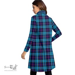 Scottish McCorquodale Tartan Womens High Neck Dress Tartan Plaid Dress
