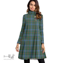 Scottish Ogilvie Hunting Ancient Clan Tartan Crest Womens High Neck Dress Tartan Plaid Dress
