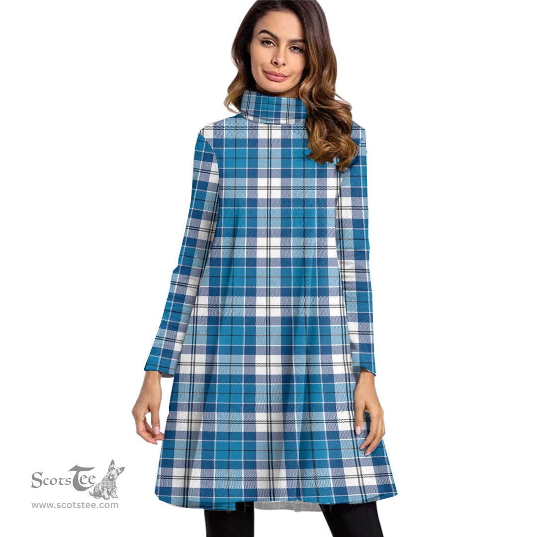 Scottish Roberton Tartan Womens High Neck Dress Tartan Plaid Dress