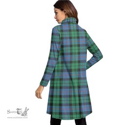 Scottish Morrison Ancient Tartan Womens High Neck Dress Tartan Plaid Dress