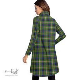 Scottish Reid Green Tartan Womens High Neck Dress Tartan Plaid Dress