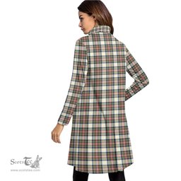 Scottish Stewart Dress Ancient Clan Tartan Crest Womens High Neck Dress Tartan Plaid Dress