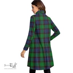 Scottish Stewart Old Modern Clan Tartan Crest Womens High Neck Dress Tartan Plaid Dress