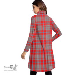 Scottish Moubray Clan Tartan Crest Womens High Neck Dress Tartan Plaid Dress