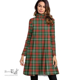Scottish Prince of Wales Tartan Womens High Neck Dress Tartan Plaid Dress