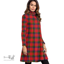 Scottish Nicolson Modern Tartan Womens High Neck Dress Tartan Plaid Dress