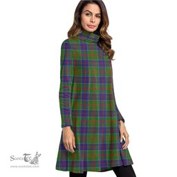 Scottish Stewart of Appin Hunting Modern Tartan Womens High Neck Dress Tartan Plaid Dress