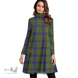Scottish Stewart of Appin Hunting Modern Tartan Womens High Neck Dress Tartan Plaid Dress