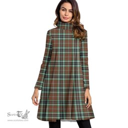 Scottish Thomson Hunting Modern Tartan Womens High Neck Dress Tartan Plaid Dress