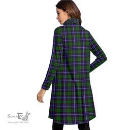 Scottish Russell Modern Tartan Womens High Neck Dress Tartan Plaid Dress