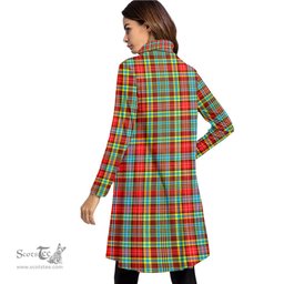 Scottish Ogilvie Clan Tartan Crest Womens High Neck Dress Tartan Plaid Dress