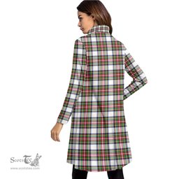 Scottish Stewart Dress Modern Clan Tartan Crest Womens High Neck Dress Tartan Plaid Dress