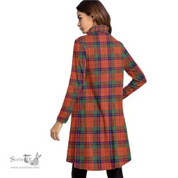 Scottish Nicolson Ancient Tartan Womens High Neck Dress Tartan Plaid Dress