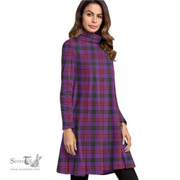 Scottish Montgomery Modern Tartan Womens High Neck Dress Tartan Plaid Dress