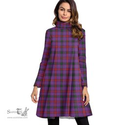 Scottish Montgomery Modern Tartan Womens High Neck Dress Tartan Plaid Dress