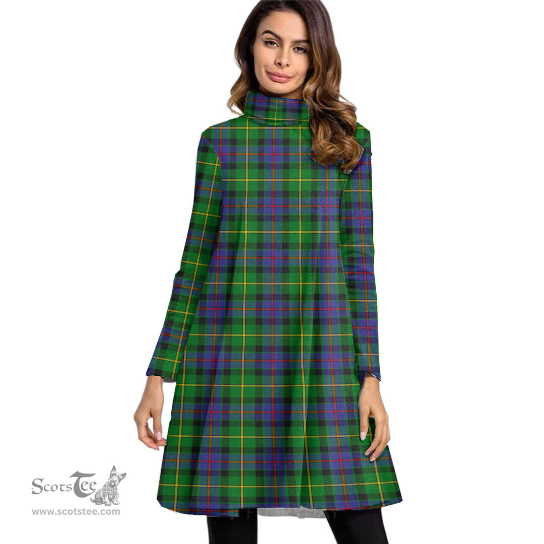 Scottish Tait Modern Tartan Womens High Neck Dress Tartan Plaid Dress