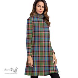 Scottish Stirling Bannockburn District Tartan Womens High Neck Dress Tartan Plaid Dress