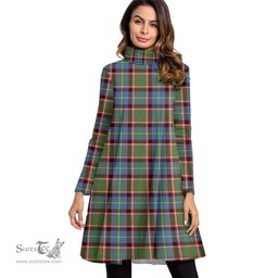 Scottish Stirling Bannockburn District Tartan Womens High Neck Dress Tartan Plaid Dress