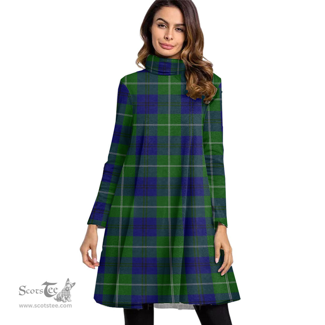 Scottish Oliphant Modern Tartan Womens High Neck Dress Tartan Plaid Dress