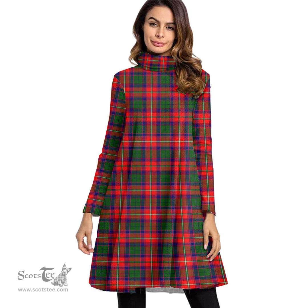 Scottish Roxburgh District Tartan Womens High Neck Dress Tartan Plaid Dress