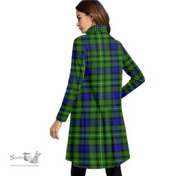 Scottish Rollo Modern Clan Tartan Crest Womens High Neck Dress Tartan Plaid Dress