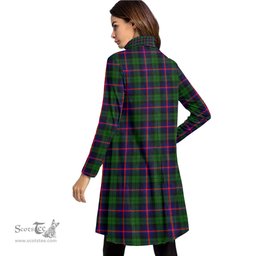 Scottish Urquhart Modern Clan Tartan Crest Womens High Neck Dress Tartan Plaid Dress