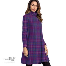 Scottish Pride of Glencoe Tartan Womens High Neck Dress Tartan Plaid Dress