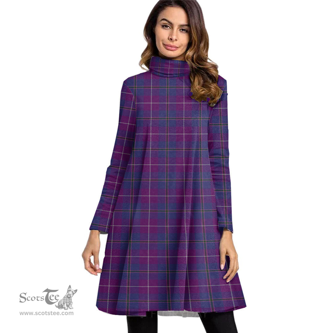 Scottish Pride of Glencoe Tartan Womens High Neck Dress Tartan Plaid Dress