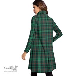 Scottish Ross Hunting Modern Clan Tartan Crest Womens High Neck Dress Tartan Plaid Dress