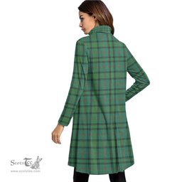 Scottish Ross Hunting Ancient Clan Tartan Crest Womens High Neck Dress Tartan Plaid Dress