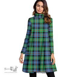 Scottish Murray of Atholl Ancient Tartan Womens High Neck Dress Tartan Plaid Dress