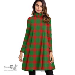 Scottish Middleton Modern Tartan Womens High Neck Dress Tartan Plaid Dress