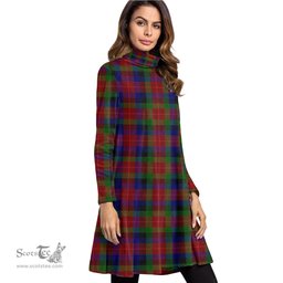 Scottish Tennant Tartan Womens High Neck Dress Tartan Plaid Dress
