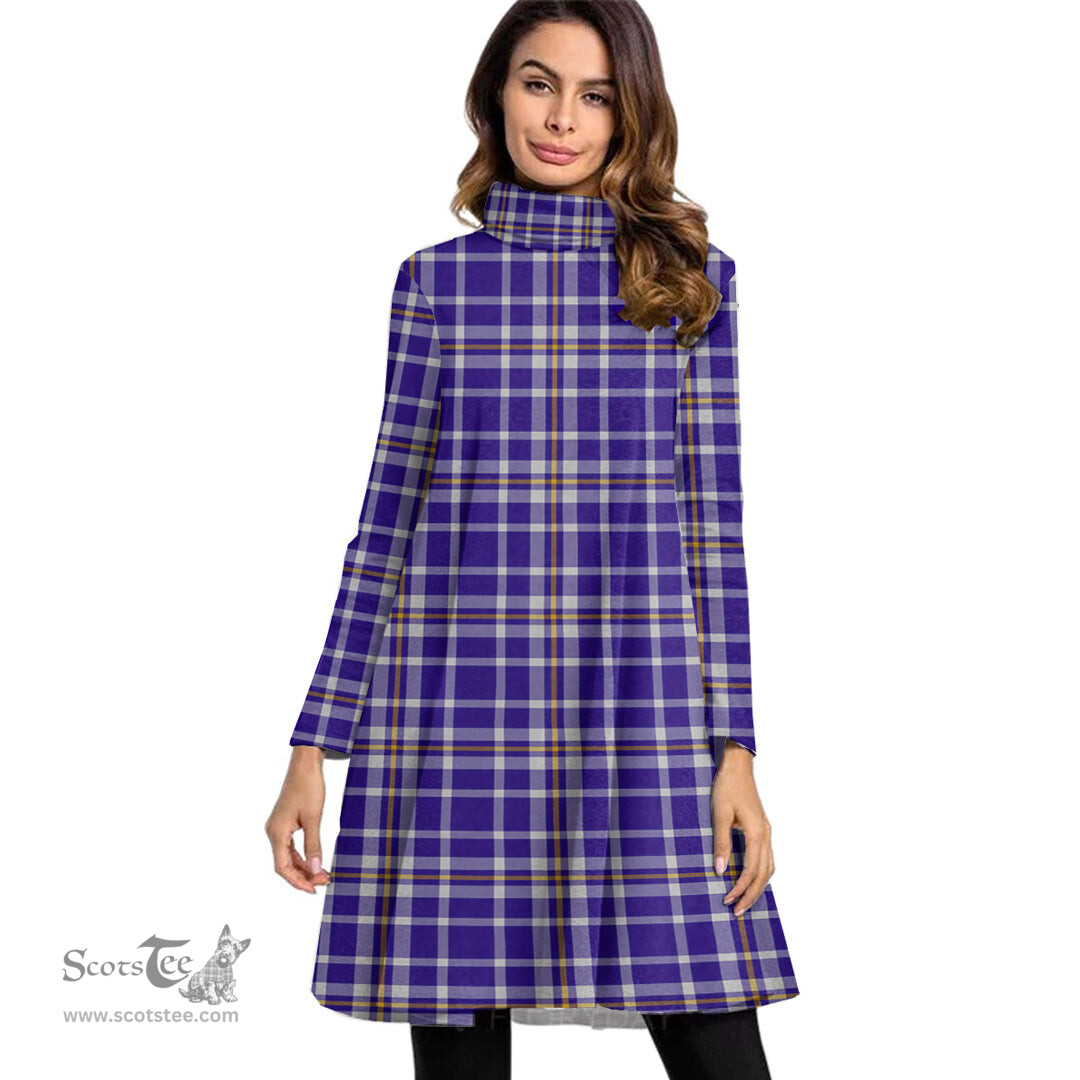 Scottish Ochterlony Tartan Womens High Neck Dress Tartan Plaid Dress