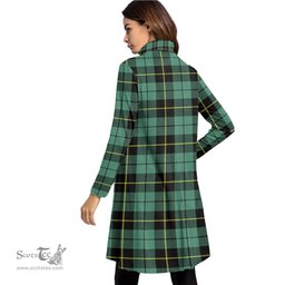 Scottish Wallace Hunting Ancient Tartan Womens High Neck Dress Tartan Plaid Dress