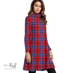 Scottish Wishart Dress Tartan Womens High Neck Dress Tartan Plaid Dress