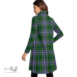 Scottish Wishart Hunting Modern Clan Tartan Crest Womens High Neck Dress Tartan Plaid Dress