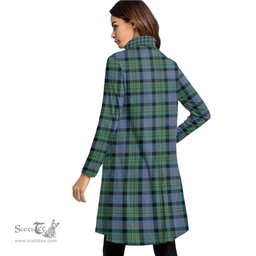 Scottish Malcolm Ancient Tartan Womens High Neck Dress Tartan Plaid Dress