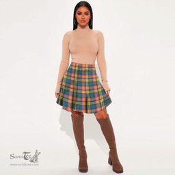 Scottish Buchanan Ancient Clan Tartan Womens Mini Skirt Tartan Plaid Skirt