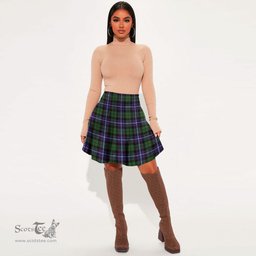Scottish Galbraith Modern Clan Tartan Womens Mini Skirt Tartan Plaid Skirt
